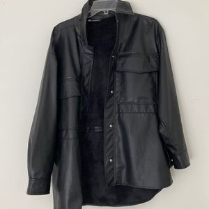 Zara Oversized Faux Leather Jacket